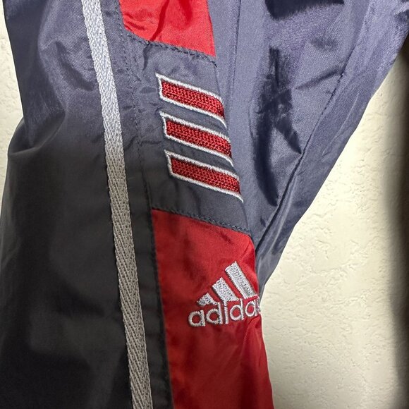 Adidas Track Pant Men 2XL Grey Red Zip Sleeve Retro Jogging Gymwear Baggy Street - Picture 4 of 16